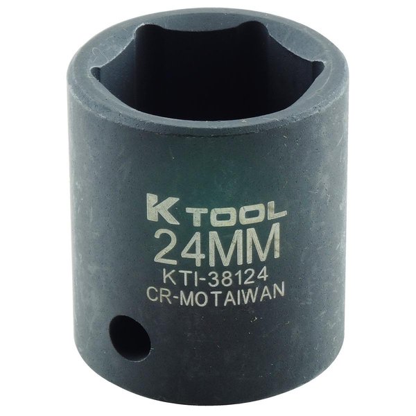 K-Tool International 1/2" Drive Impact Socket black oxide KTI-38124